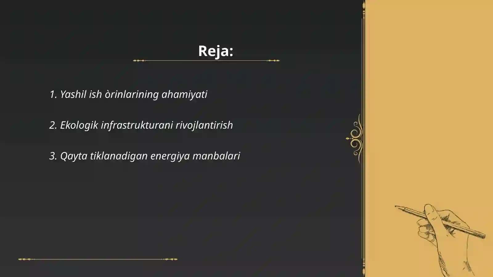 Yashil ish òrinlarini yaratish yóllari 2
