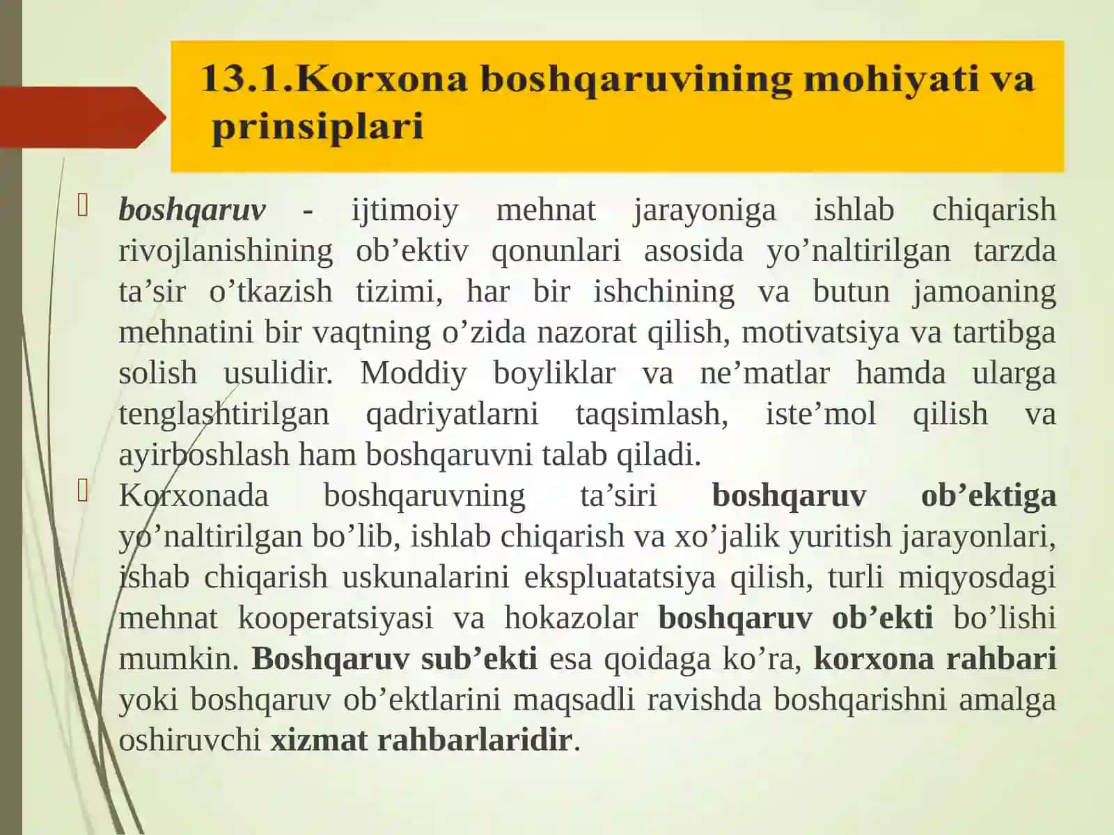 Korxona boshqaruvining mohiyati va prinsiplari 2