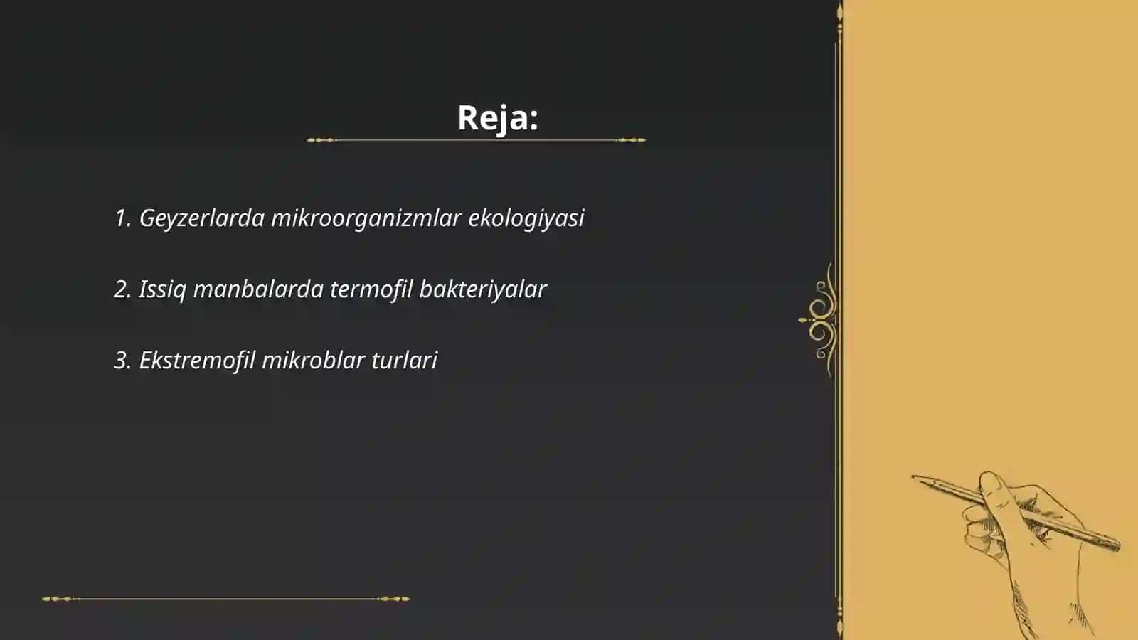 Mikroorganizmlarning geyzerlar va issiq manbalarda tarqalishi Allaberdiyeva Umida 2