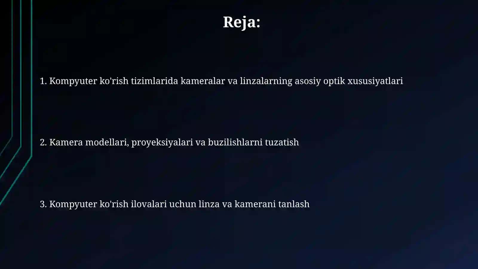 Kompyuterli ko'rish tizimlari uchun kameralar va linzalarning optik xususiyatlari 2