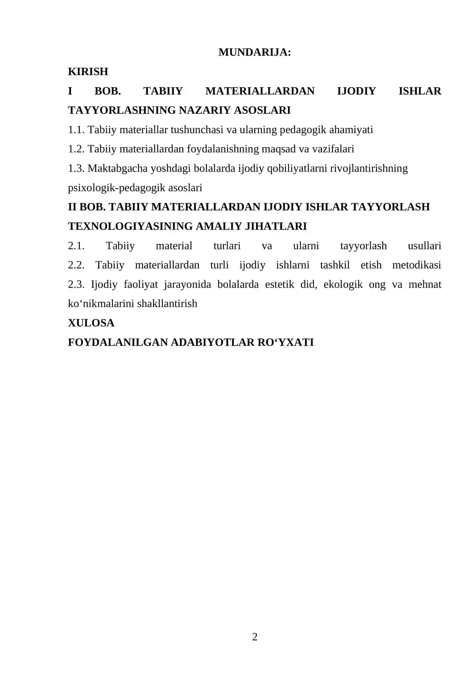 Tabiy materiallardan ijodiy ishlar tayyorlash texnalogiyasi 2
