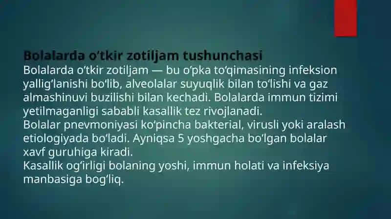 O'tkir zotiljamda yuqish sharoitlarga qarab antibakterial terapiya. 2