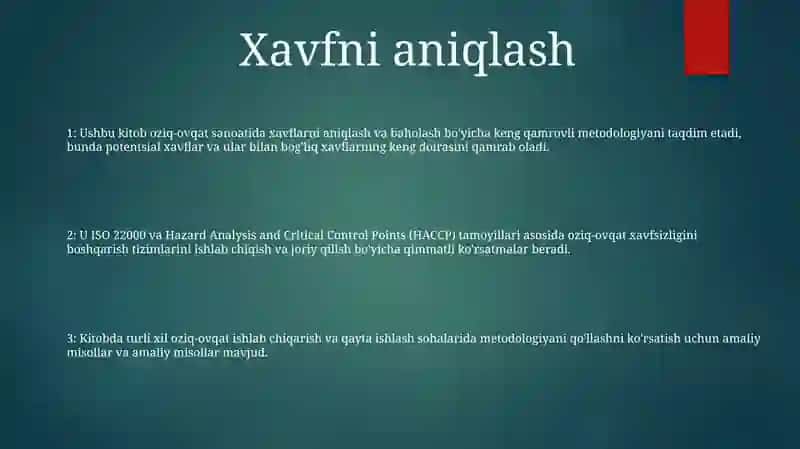 Oziq-Ovqat Xavfsizligini Baholash Metodologiyasi Va Gigienik Normalash Printsiplari 2