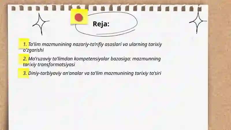 Ta'limning Mazmunining Belgilanishi va Uning Tarixiy Xarakterni Tahlil Qiling 2
