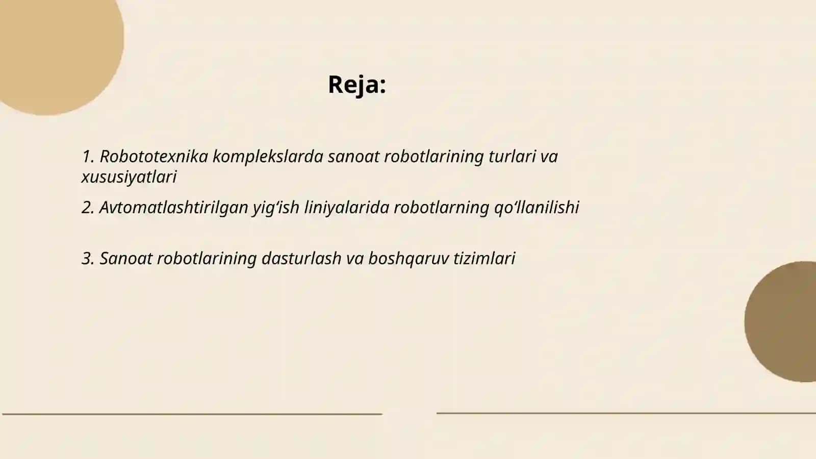 Robototexnika komplekslarda robotlarning qo‘llanilishi 2