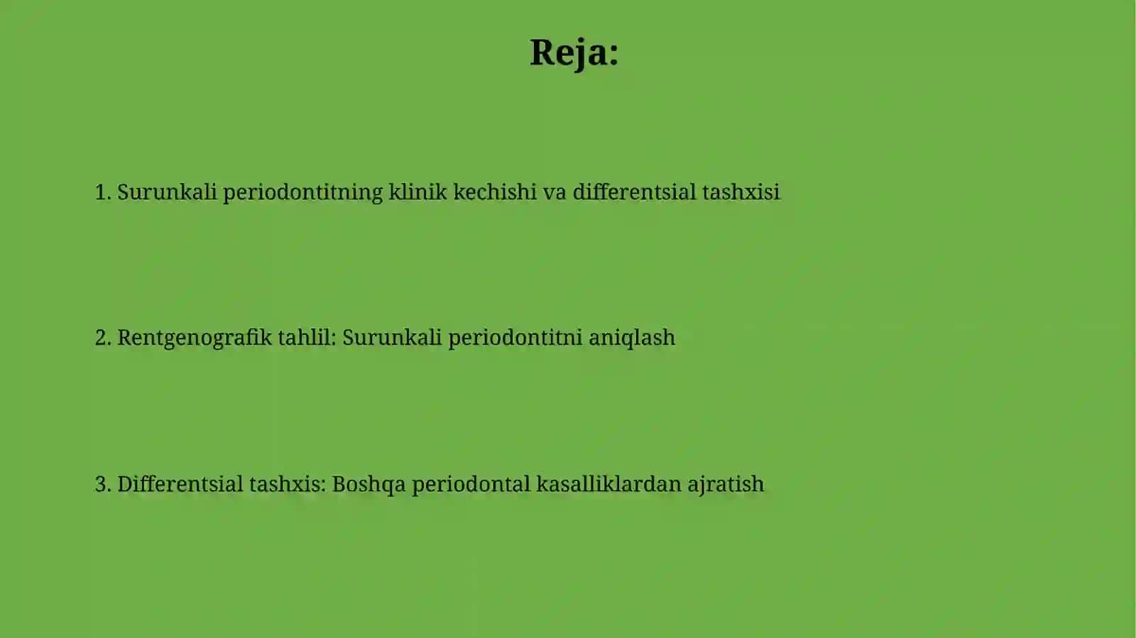 Surunkali periodontitlar klinik kechishi 2