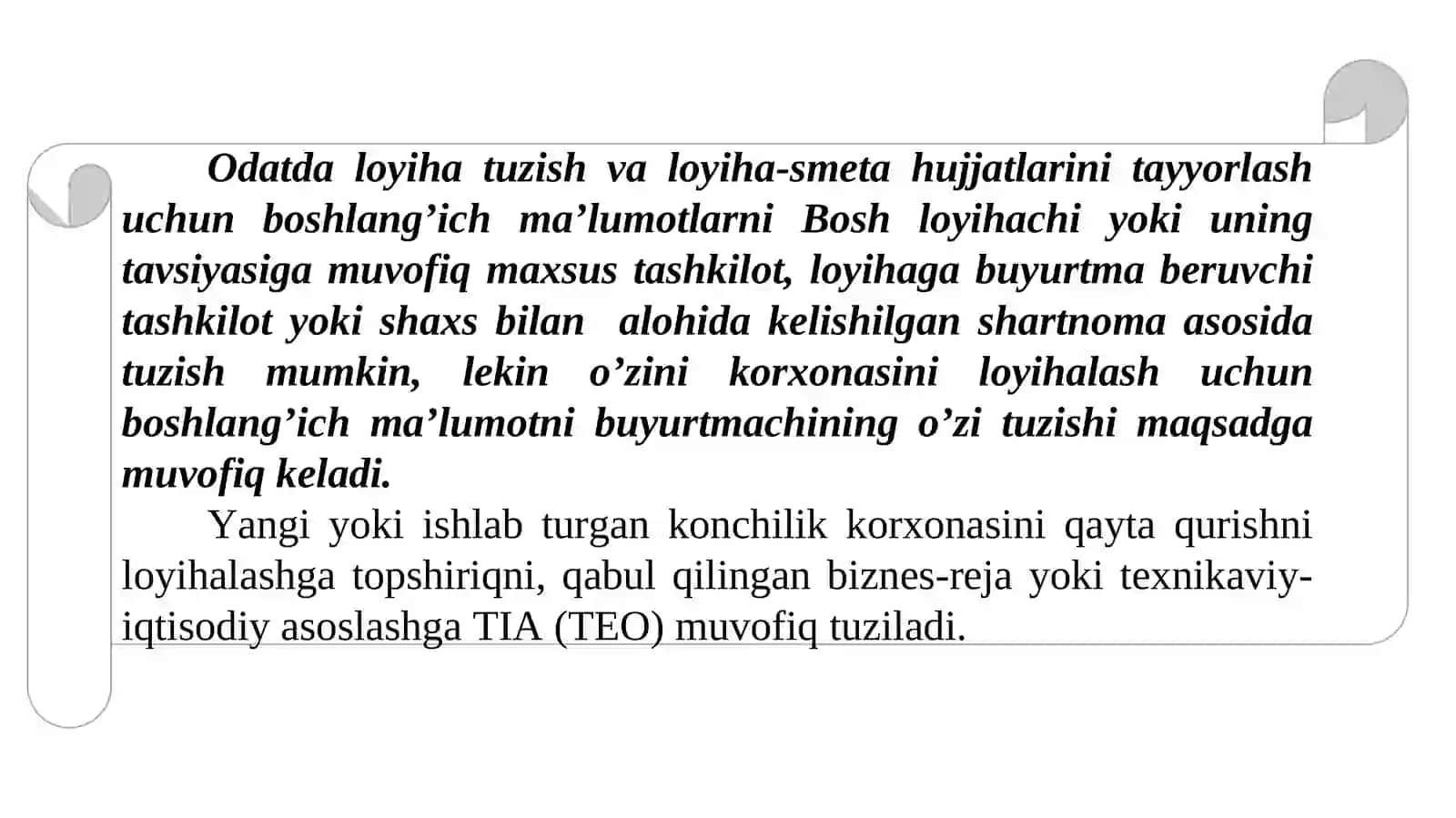Boshlang‘ich ma’lumotlar va loyihalashga topshiriq tuzish 2
