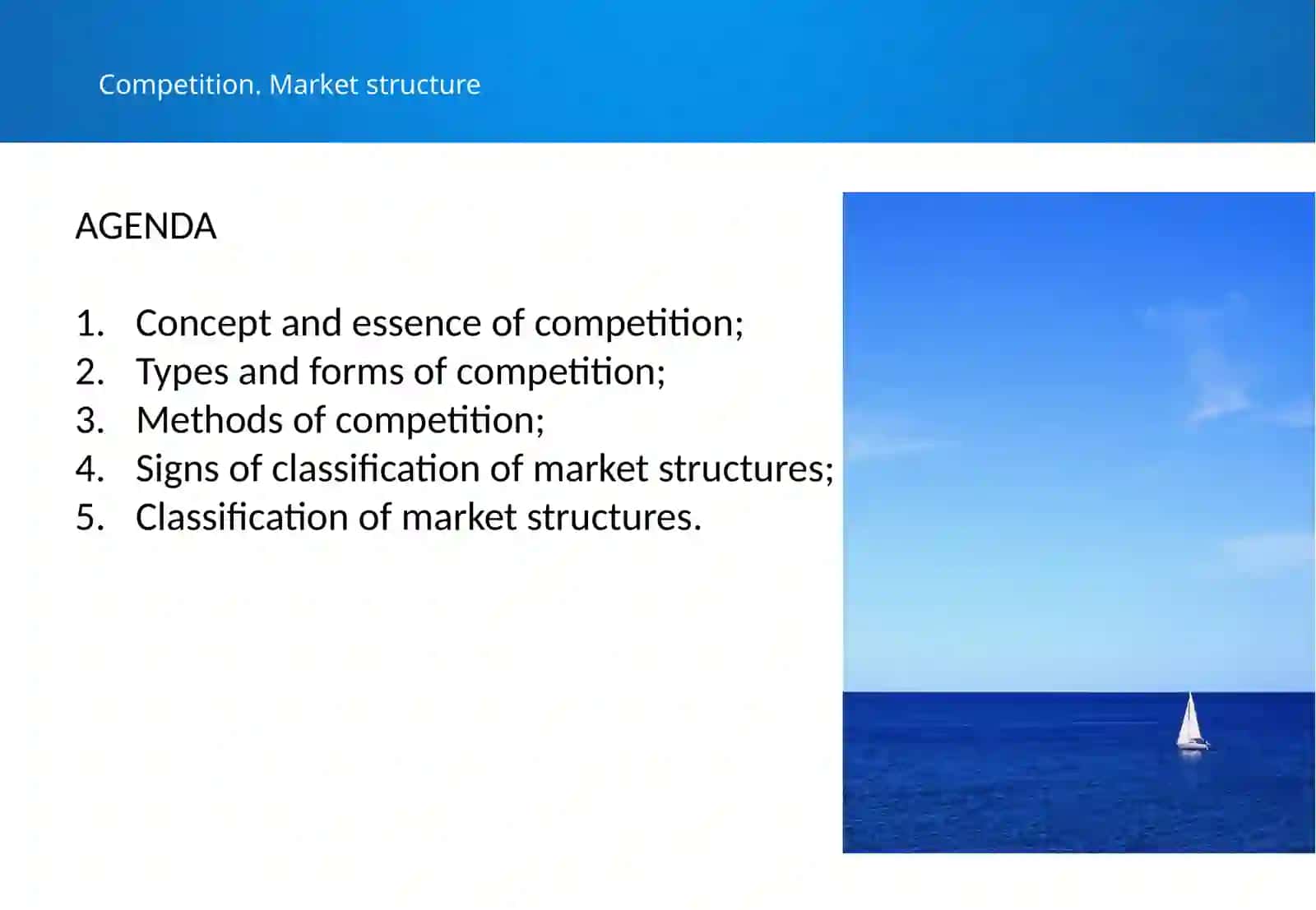 Competition. Market structure 2