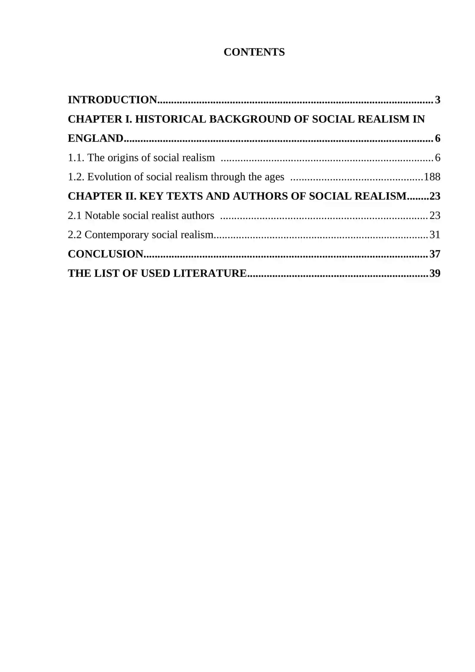 Course Work on Social Realism in English Literature 2