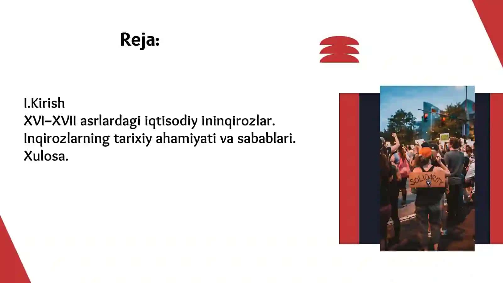 XVI-XX asrlardagi moliyaviy- iqtisodiy inqirozlar 2