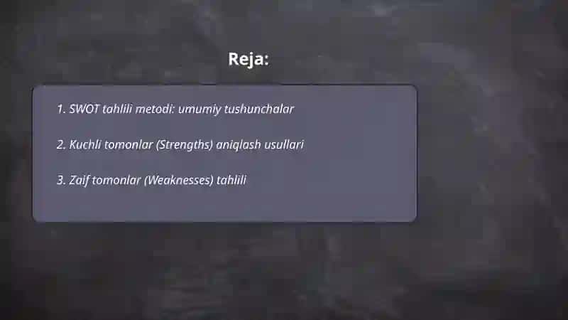 SWOT tahlili metodi 2