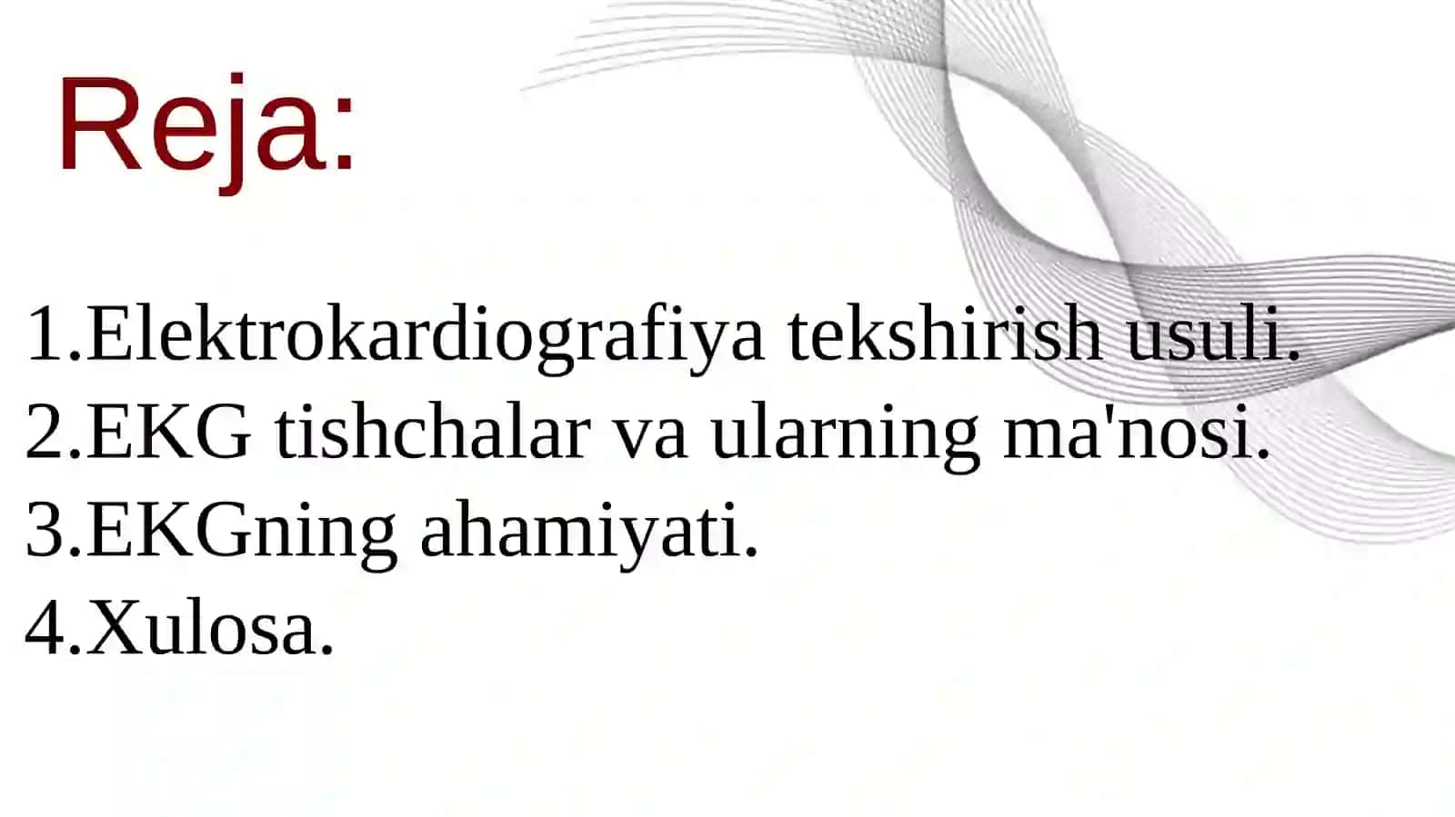 Elektrokardiografiya tekshirish usuli 2
