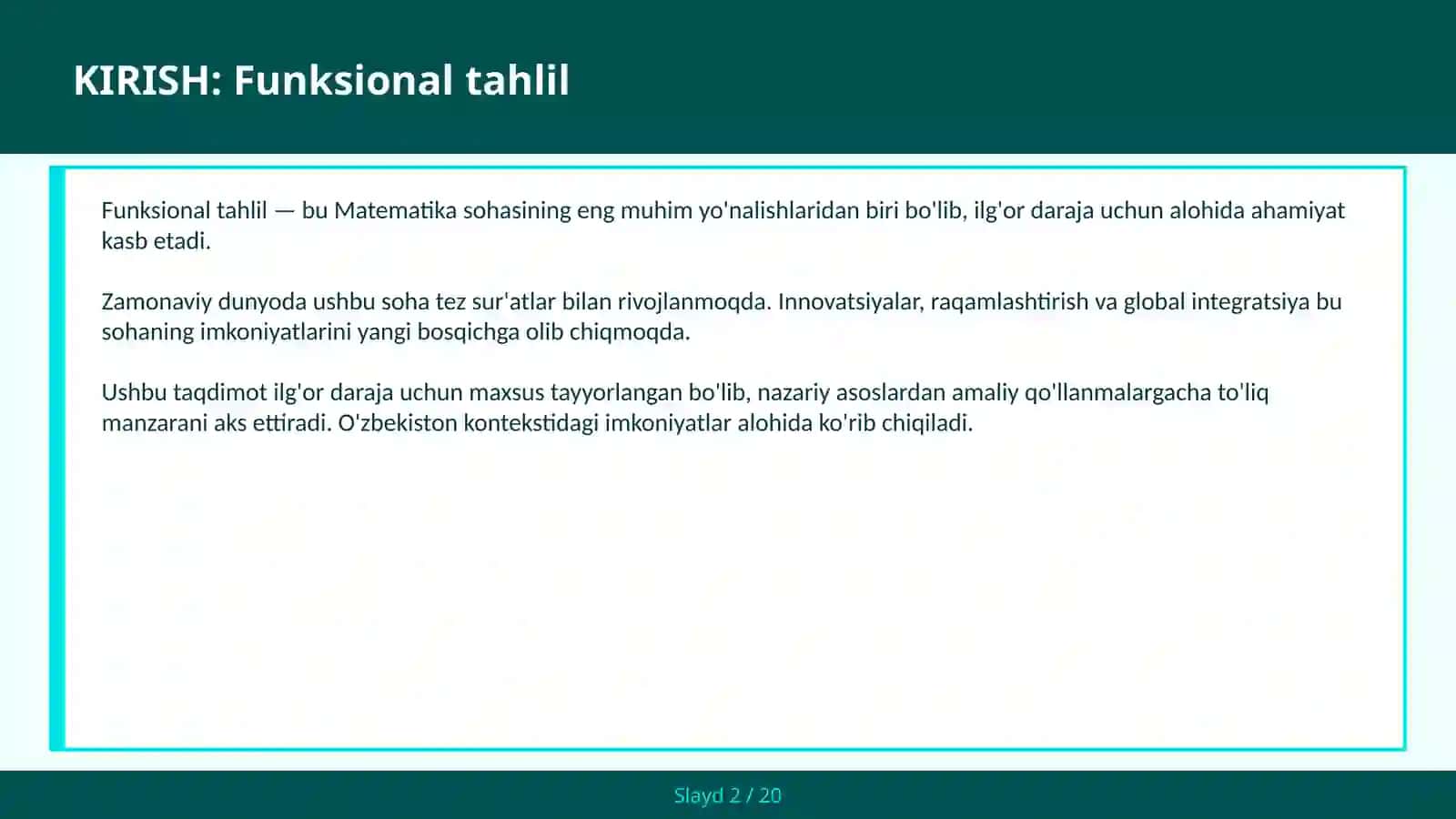 Funksional tahlil 2