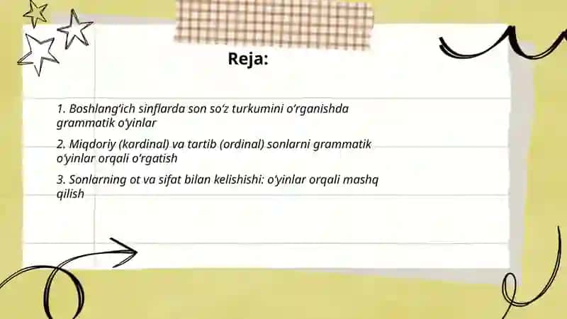 Son soʻz turkumini oʻrganishda grammatik oʻyinlardan foydalanish 2