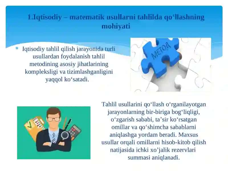 Iqtisodiy tahlilning iqtisodiy-matematik usullari 2