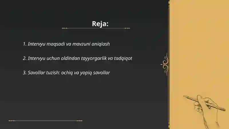 Intervyu olish va intervyu berish qoidalari 2