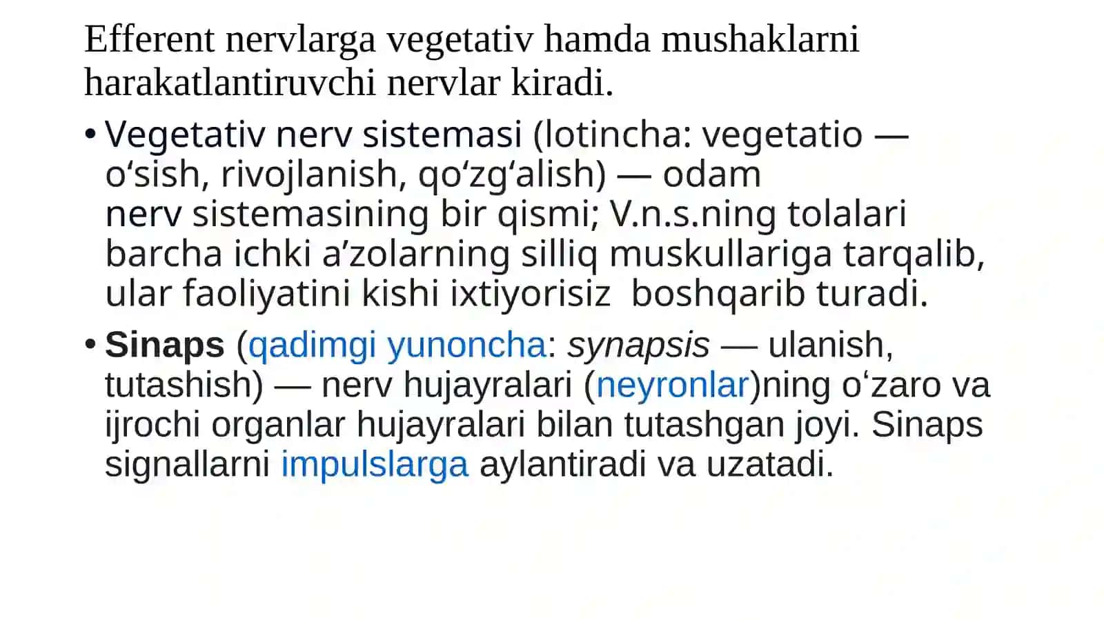 Efferentinnervatsiyasigata`sirqiladiganvositalar.Xolinergiksinapslargata`sirqiladiganvositalar 2