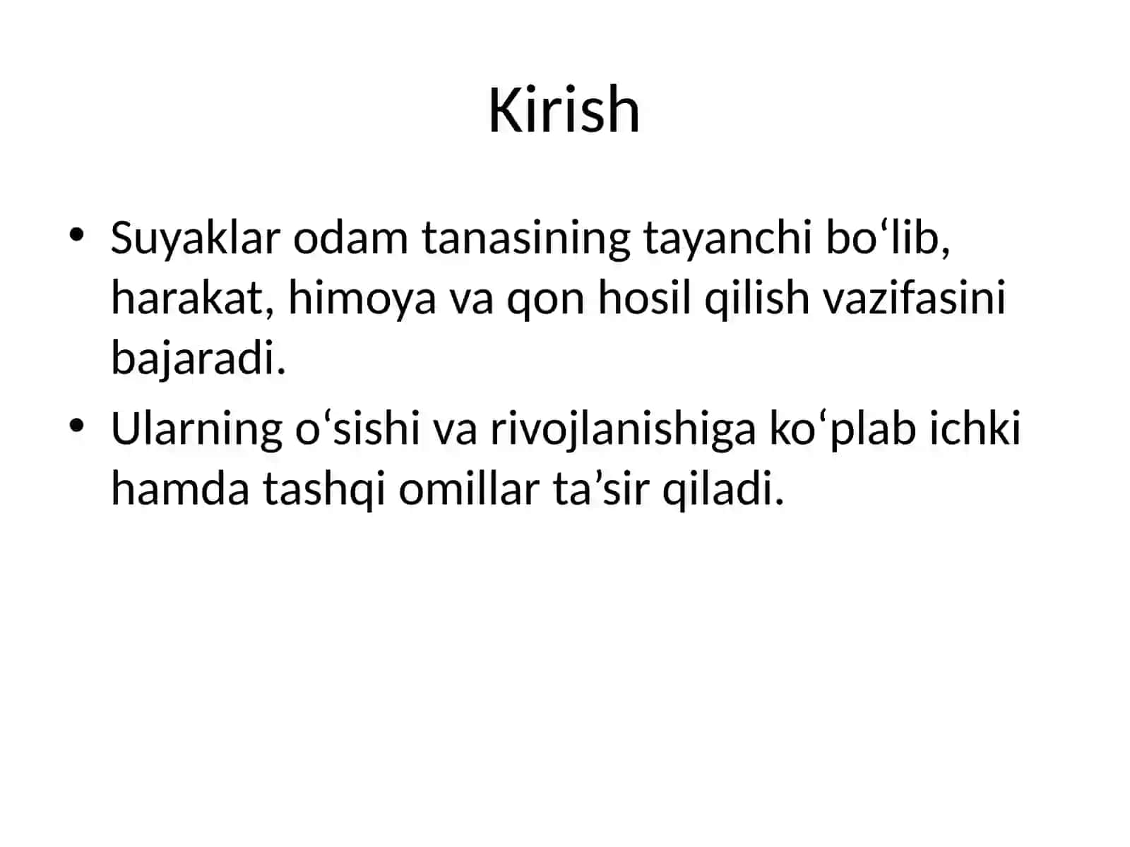 Suyaklarning o‘sishi va rivojlanishiga ta’sir etuvchi omillar 2