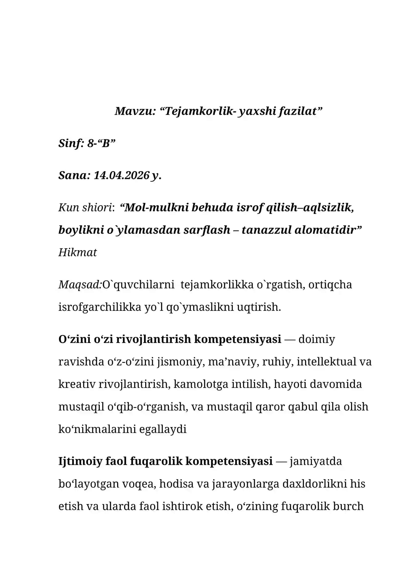 OCHIQ DARS ISHLANMASI 2