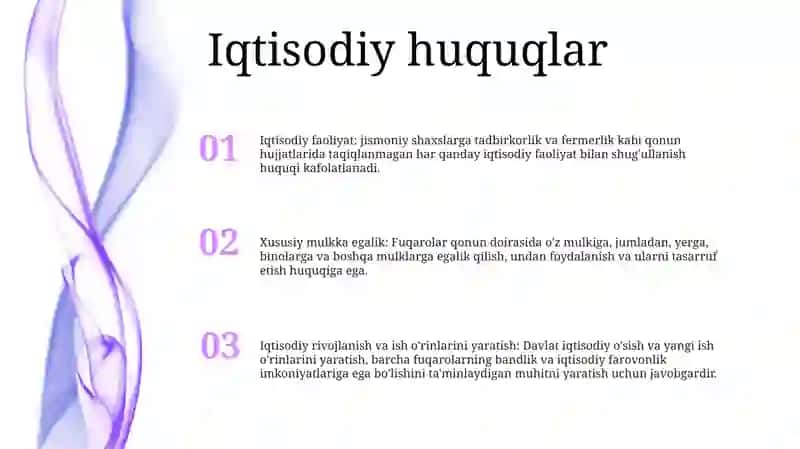 Oʻzbekiston Respublikasi Fuqarolarining Iqtisodiy Ijtimoiy Huquqlari 2