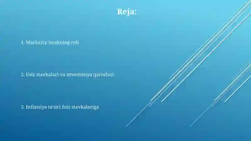 Inflatsiya va foiz stavkalar o'rasida bog'liqlik 2