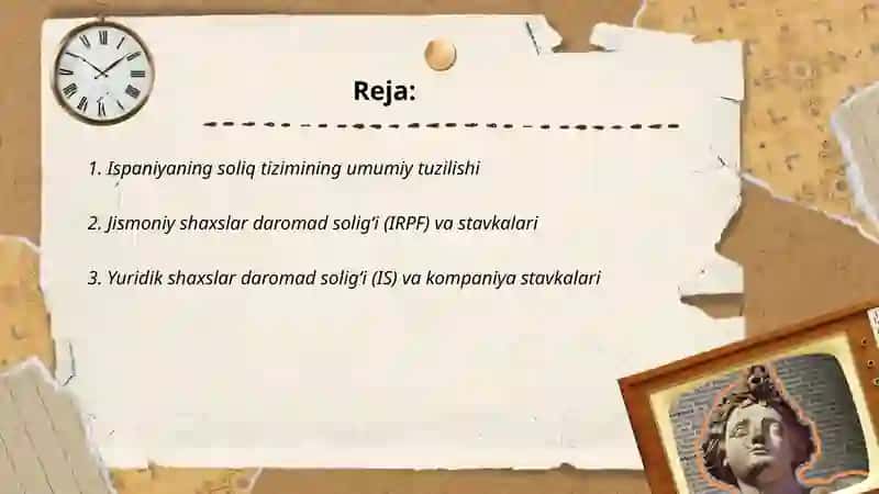 Ispaniyada soliq tizimi va stavkalari 2