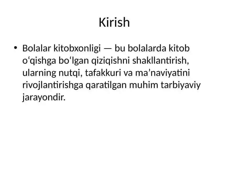 Bolalar kitobxonligi asoslari 2