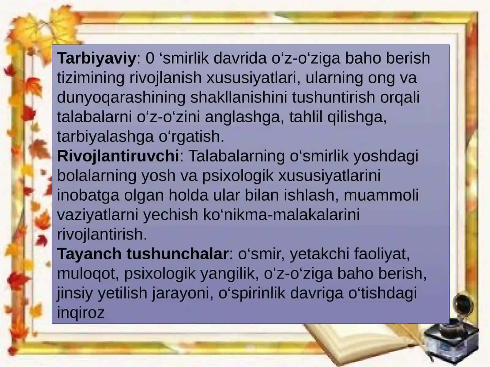 O‘SMIRLIKvaILK O`SPIRINLIK DAVRI PSIXOLOGIYASI 2
