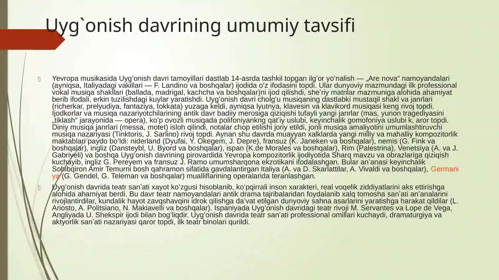 UYG`ONISH DAVRIDA  G`ARBIY YEVROPA MAMLAKATLARIDA FALSAFA 2