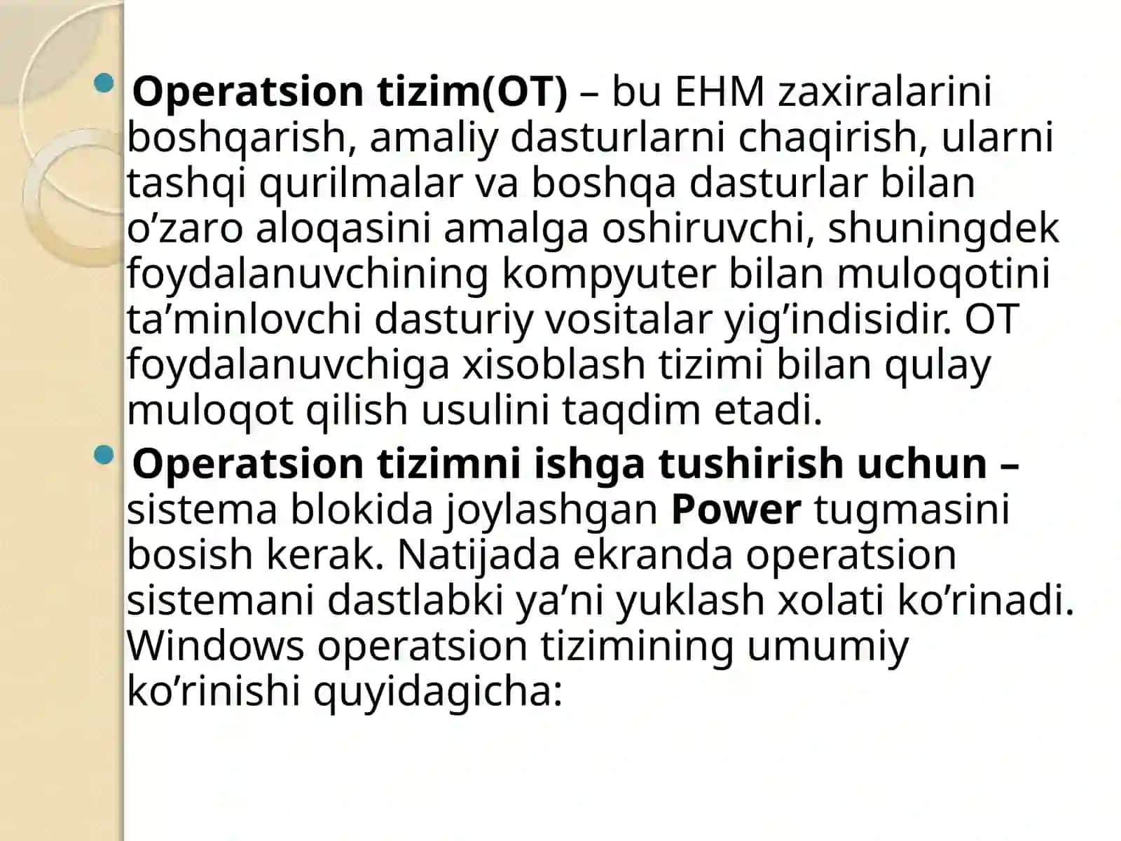 Windows OTning ishtioli 2