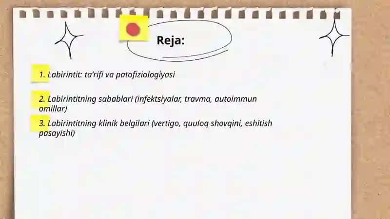 Ichki quloq kasalliklari labirintit koxlearnebrit mener kasalligi otoskleroz kasalliklarining sabablari klinik belgilari va davolash 2