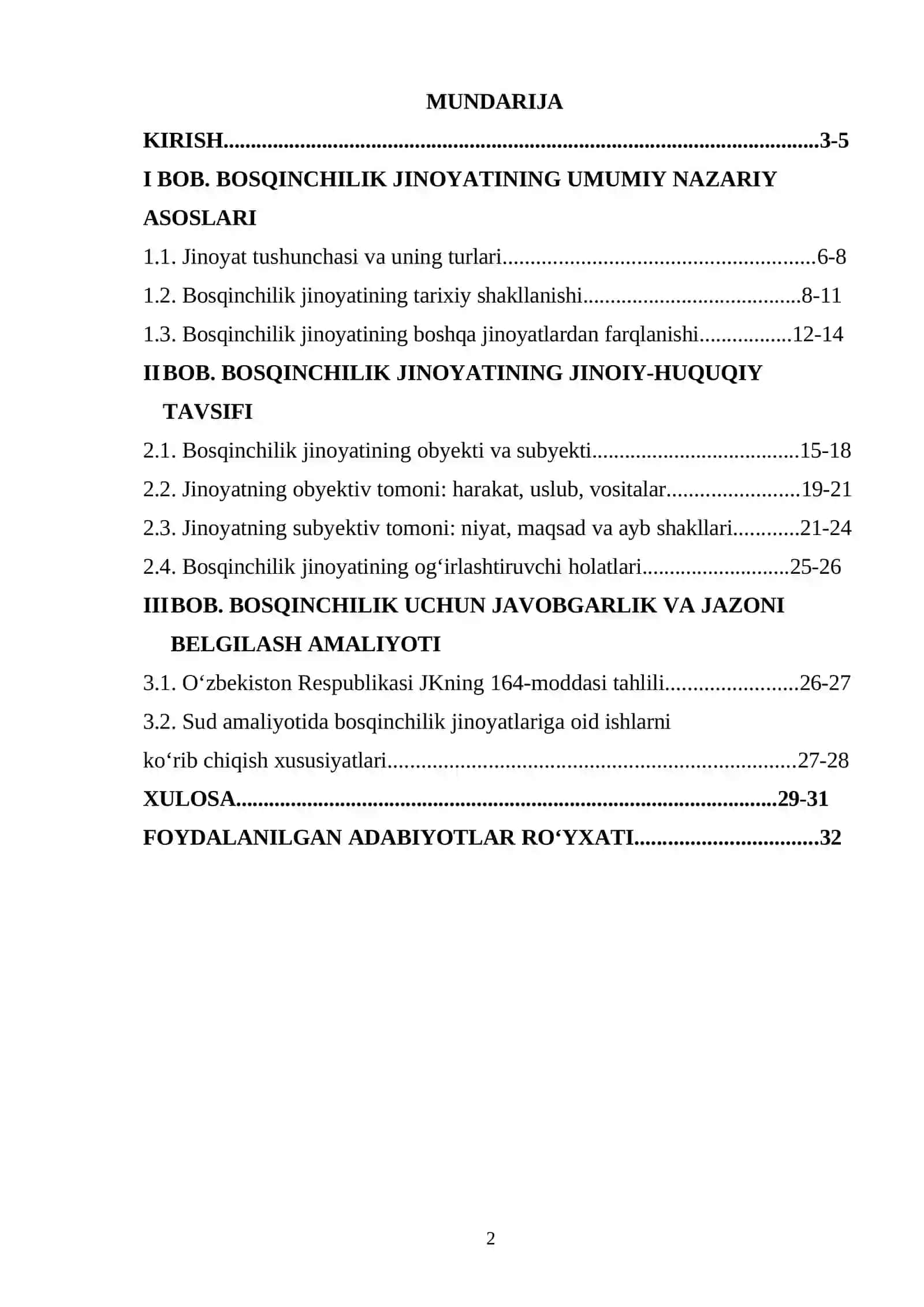 Bosqinchilik jinoyati uchun javobgarlik va jazoni belgilash amaliyoti 2