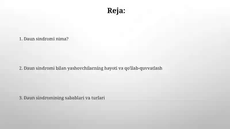 Daun sindromi haqida 2