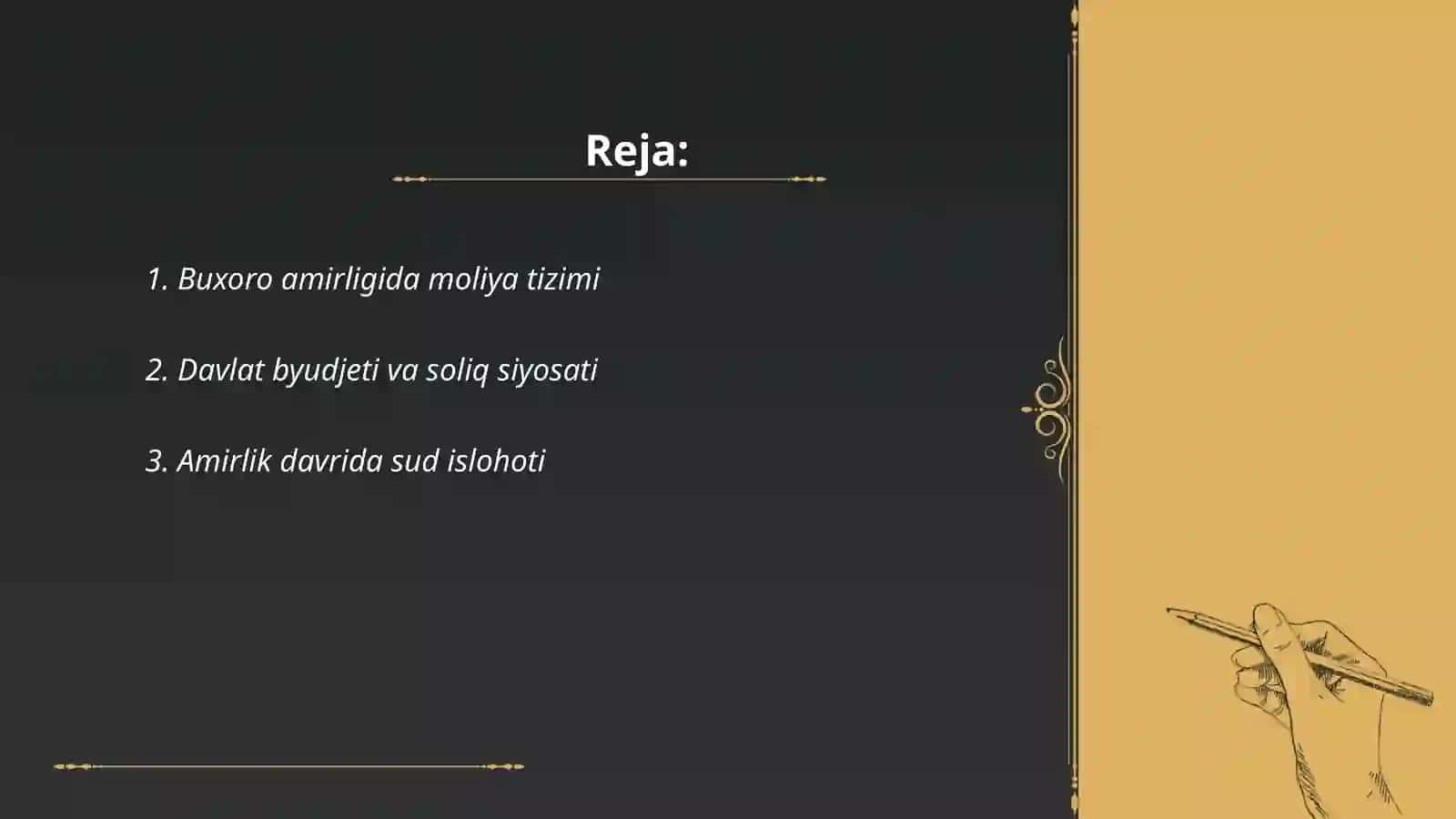 Buxoro amirligida moliya,sud va harbiy islohotlar 2