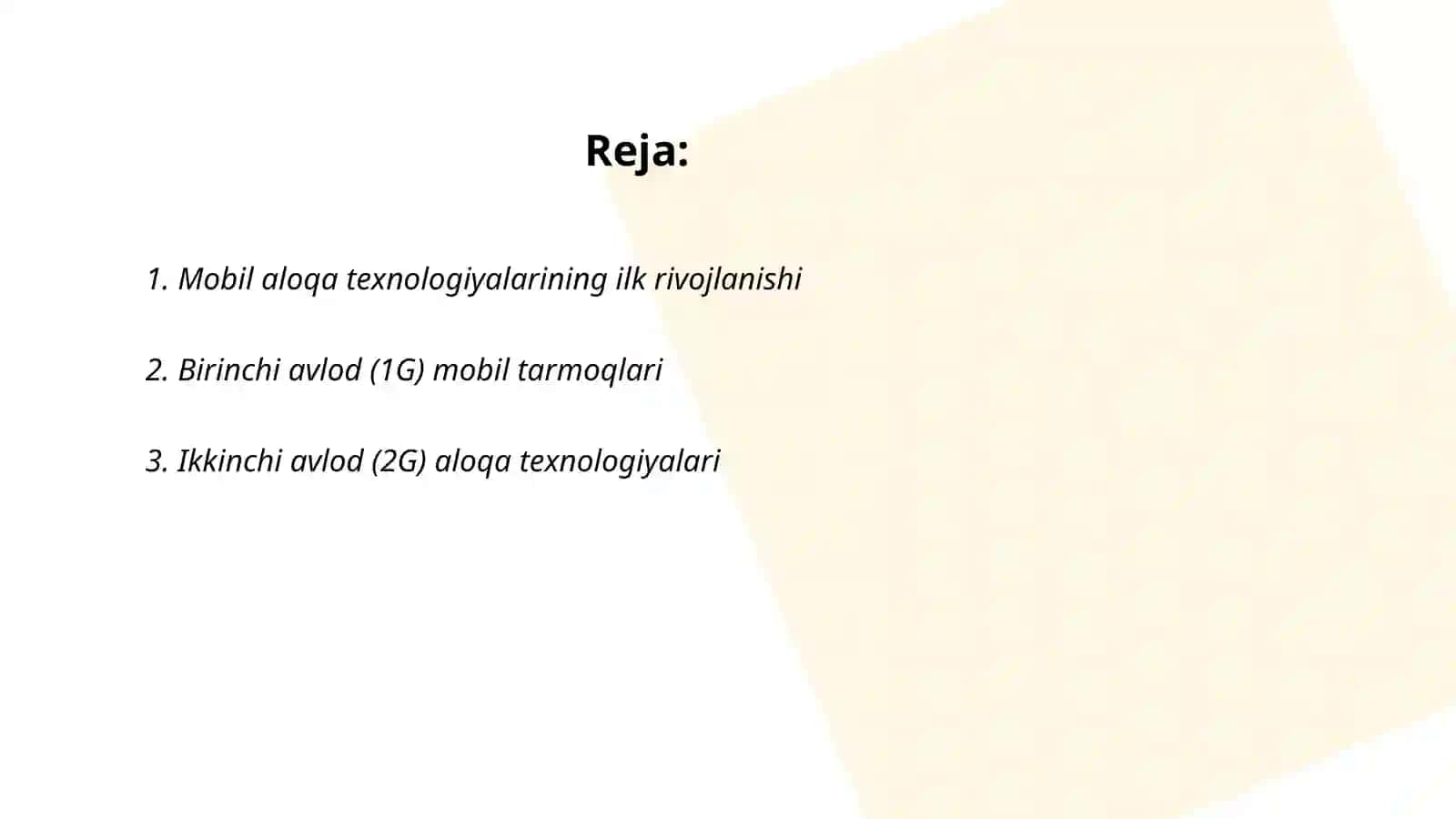Mobil texnologiyalar yaratish va rivojlanish tarixi 2