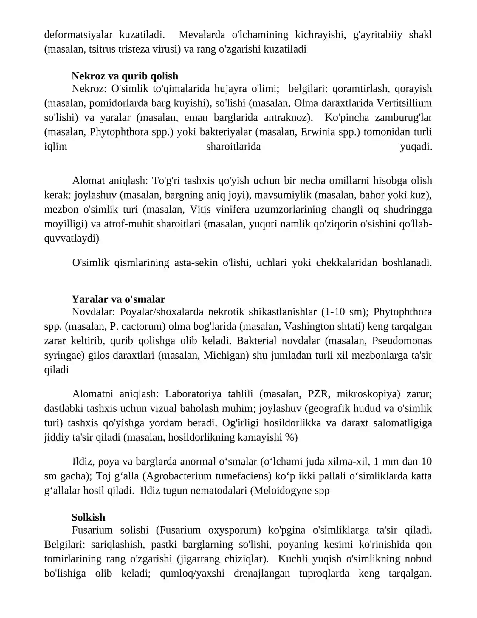 O'simlik kasaliklarining asosiy belgilari 2