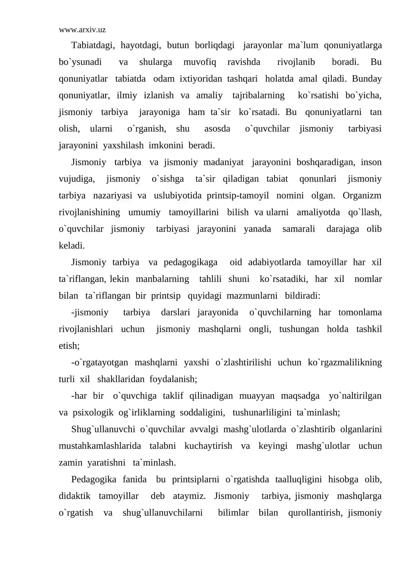 Jismoniy tarbiya darslarini tashkil etish shartlari 2