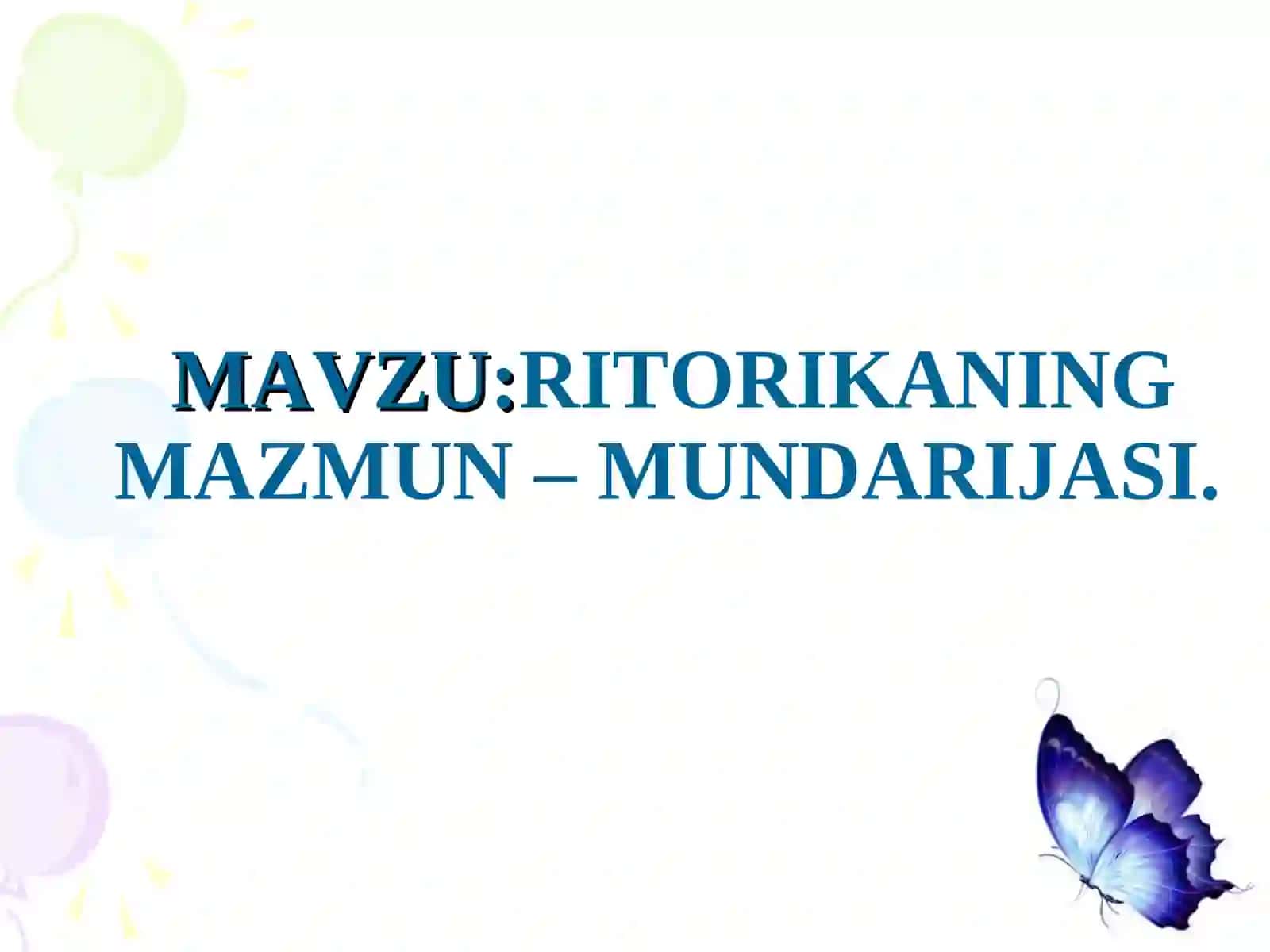 Ritorikaning Mazmun-Mundarijasi 2