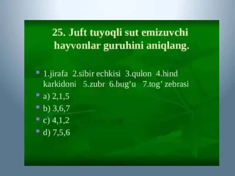 "Tuyoqli sut emizuvchilar" 2