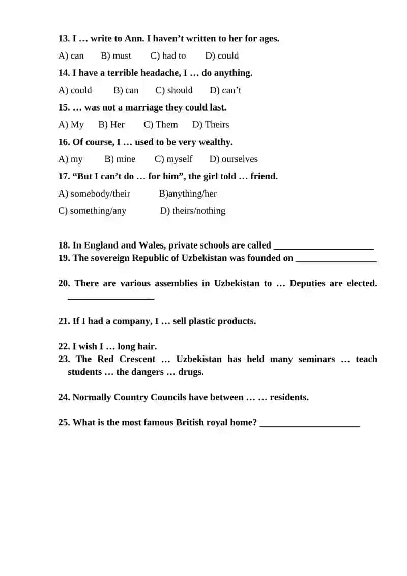 Test for Olympiad 2
