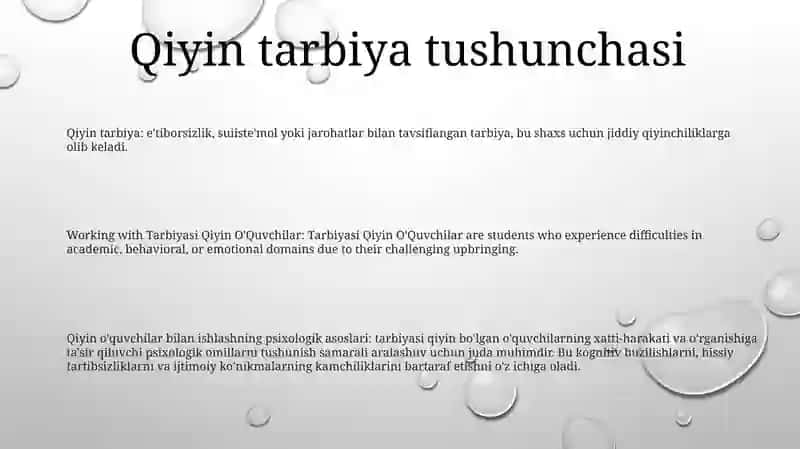 Qiyin O'Quvchilar Bilan Ishlash Psixologik Asoslari 2