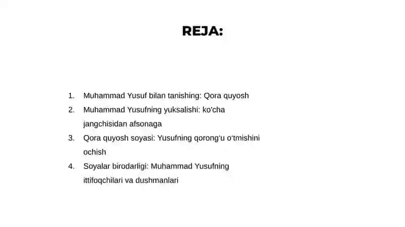 Muhammad Yusuf “Qora Quyosh“ dostoni 2
