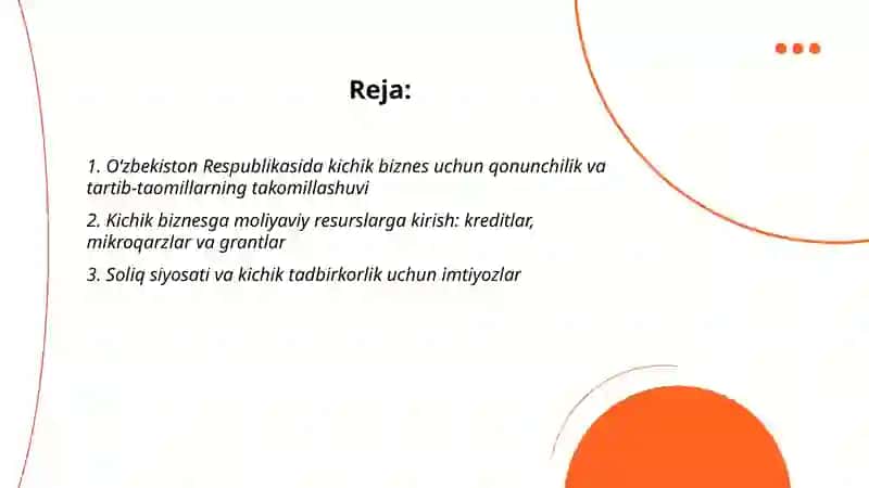 O‘zbekistonda kichik biznes va tadbirkorlikni rivojlantirish istiqbollari 2