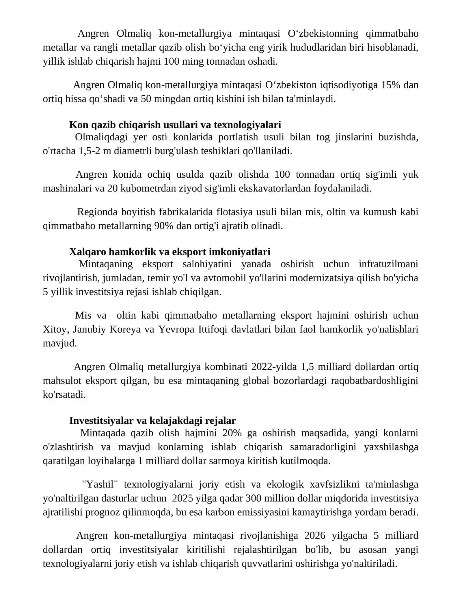 Angren Olmaliq togʻ kon sanoat rayoni 2