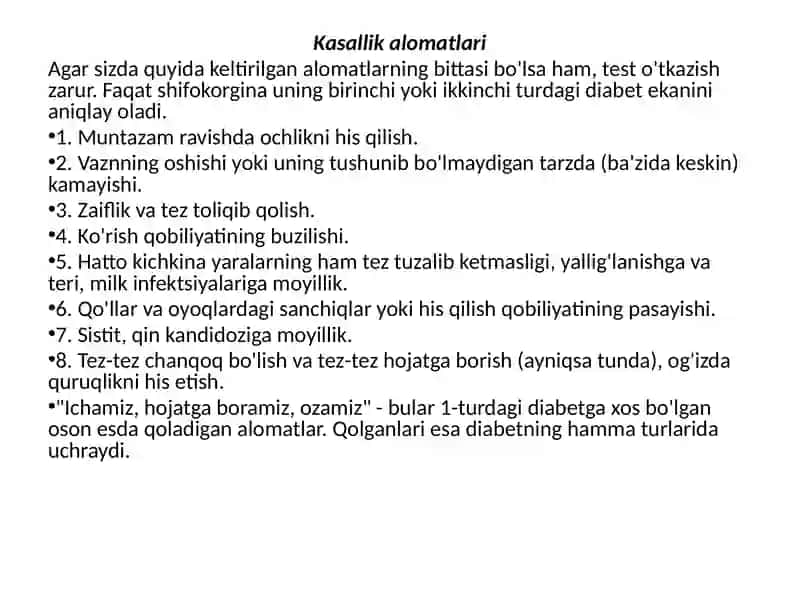 Gestatsion diabet- homilador ayollarning muammosi 2