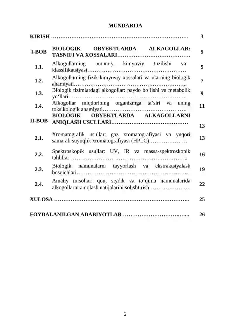 OBYEKTLARDA ALKAGOLLARNI ANIQLASH USULLARI 2