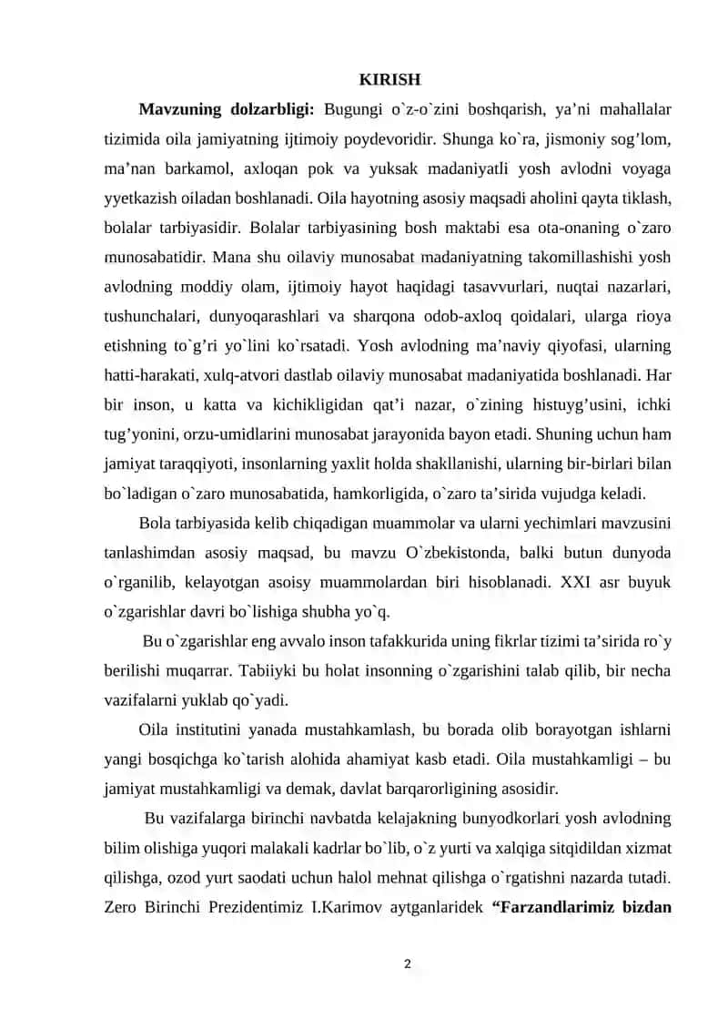 BOLANI IJTIMOIY QOʼLLAB QUVVATLASH-IJTIMOIY SIYOSATNING BOSH MEZONI 2