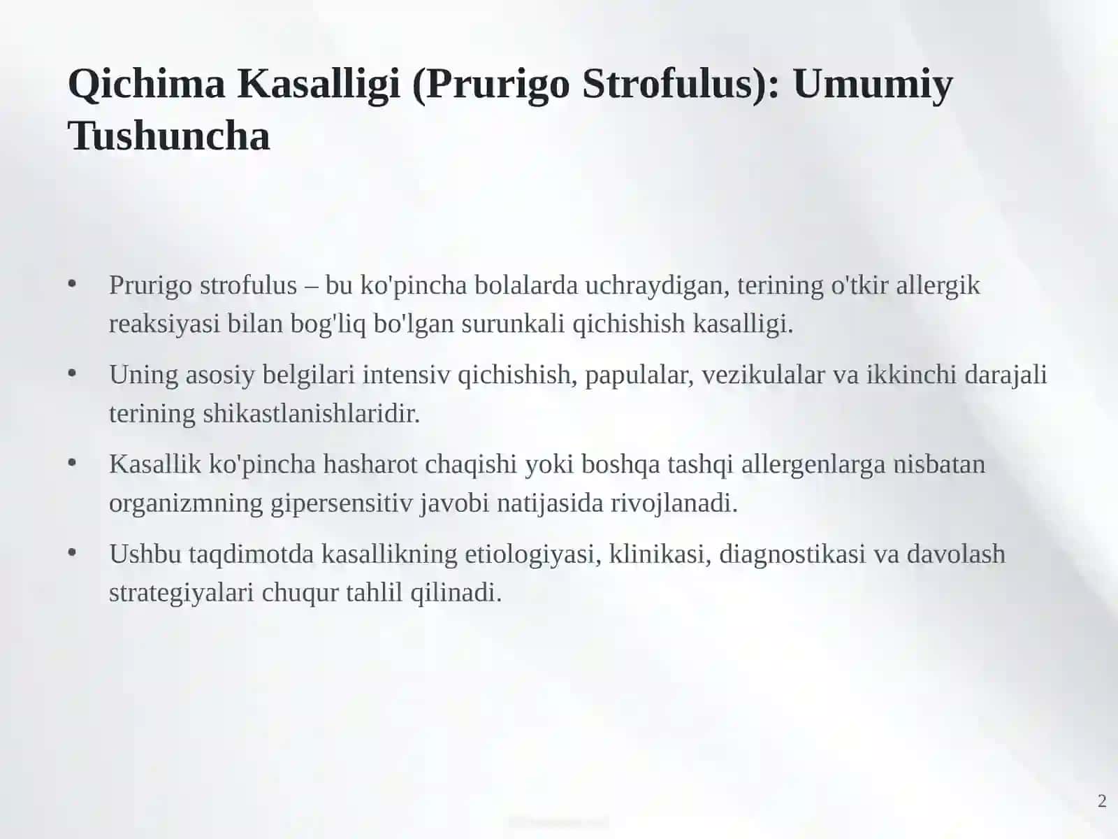Qichima Kasalligi (Prurigo Strofulus): Keng Qamrovli Tahlil 2