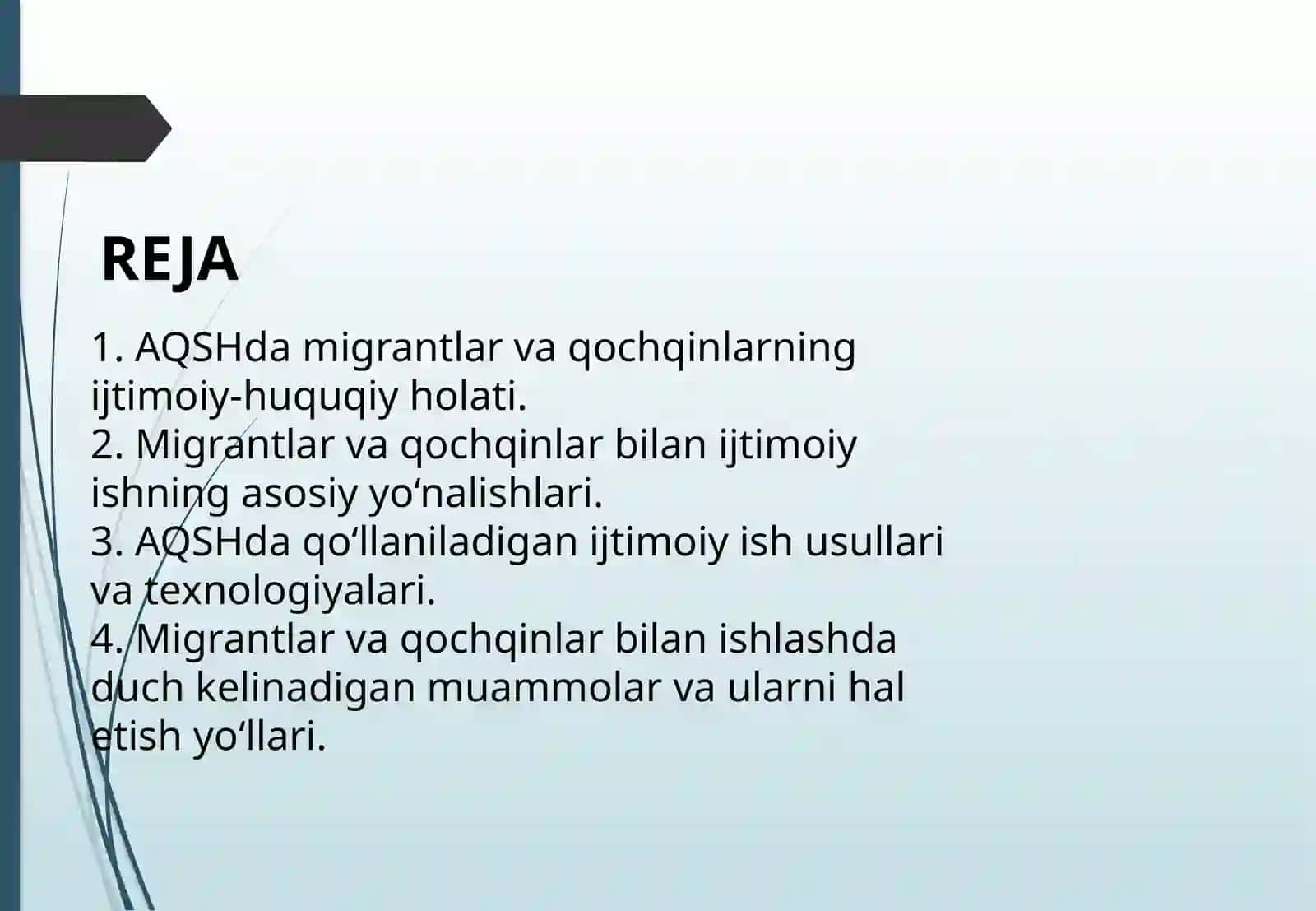 AQSH da migrantlar va qochoqlar bilan ijtimoiy ish usullari 2