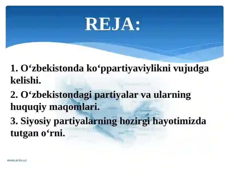 O’ZBEKISTONDA SIYOSIY PARTIYALAR 2